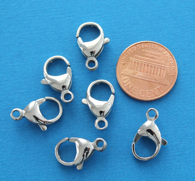 Stainless Steel Lobster Clasps 16mm x 10mm - 10 Clasps - FD115
