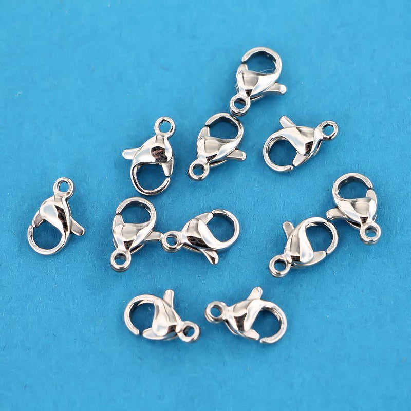 Stainless Steel Lobster Clasps 9.5mm x 5.5mm - 10 Clasps - FF239