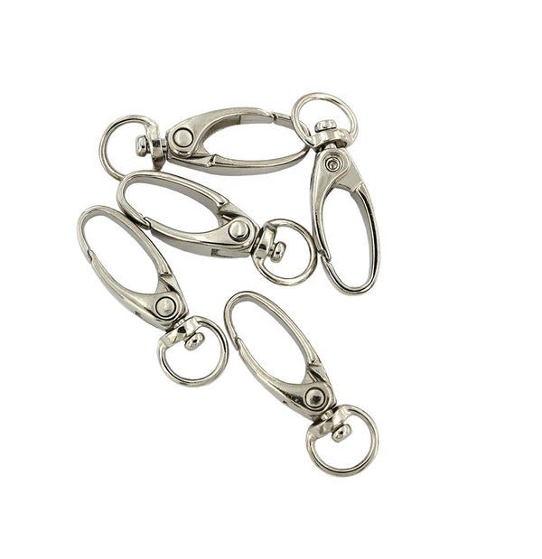 Silver Tone Swivel Lobster Clasps - 38mm x 13mm - 10 Pieces - FD546