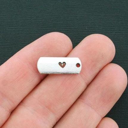 10 Love Antique Silver Tone Charms - SC4508