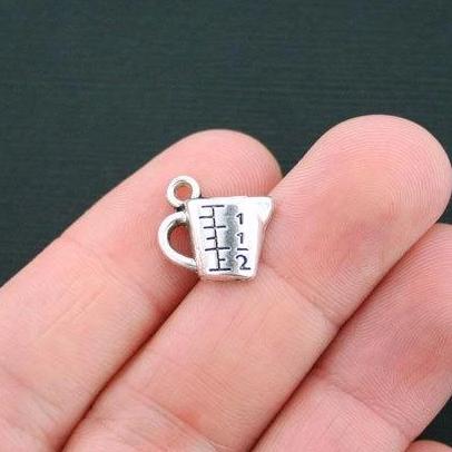 10 Measuring Cup Antique Silver Tone Charms - SC4536
