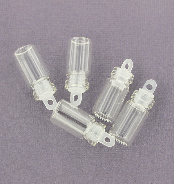 10 Wish Bottle Glass Charms - Z225