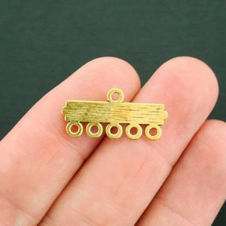 10 Multi Connector Antique Gold Tone Charms - GC1260