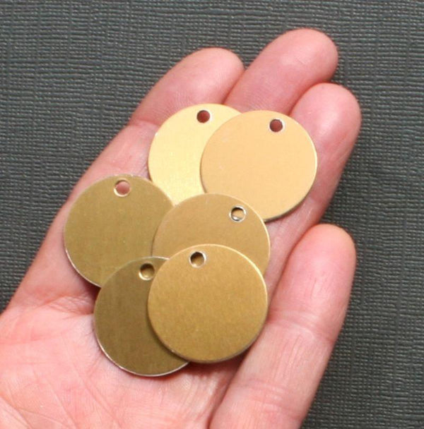 Circle Stamping Blanks - Bronze Anodized Aluminum - 1" - 10 Tags - MT046