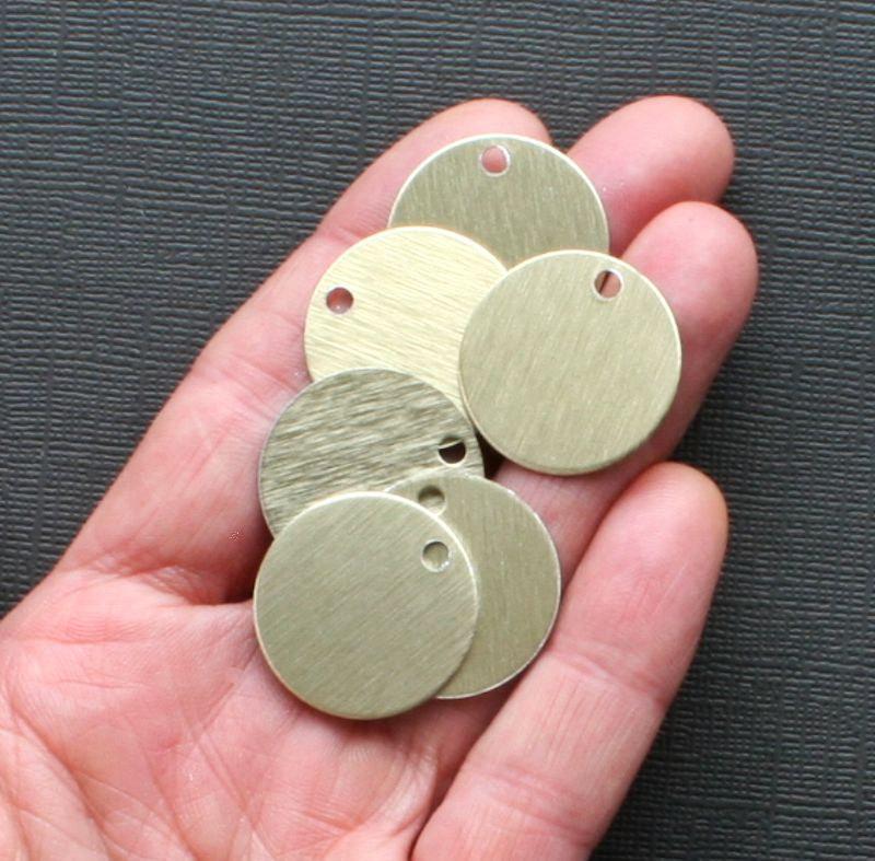 Circle Stamping Blanks - Gold Anodized Aluminum - 1" - 10 Tags - MT045
