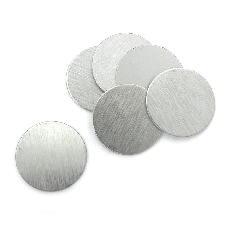 Round Stamping Blanks - Silver Aluminum - 1" - 10 Tags - MT741
