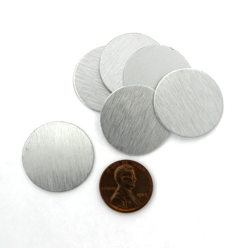 Round Stamping Blanks - Silver Aluminum - 1" - 10 Tags - MT741