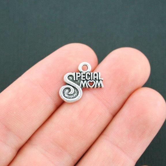 10 Special Mom Antique Silver Tone Charms - SC4945