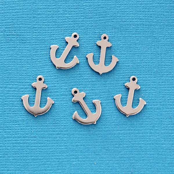Anchor Stamping Blanks - Stainless Steel - 13mm x 16mm - 10 Tags - MT209
