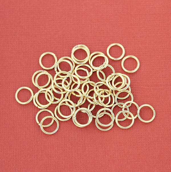 Gold Stainless Steel Jump Rings 8mm x 1mm - Open 18 Gauge - 10 Rings - J087