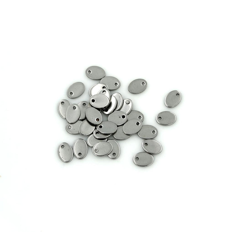 Oval Stamping Blanks - Stainless Steel - 7mm x 5mm - 10 Tags - MT294