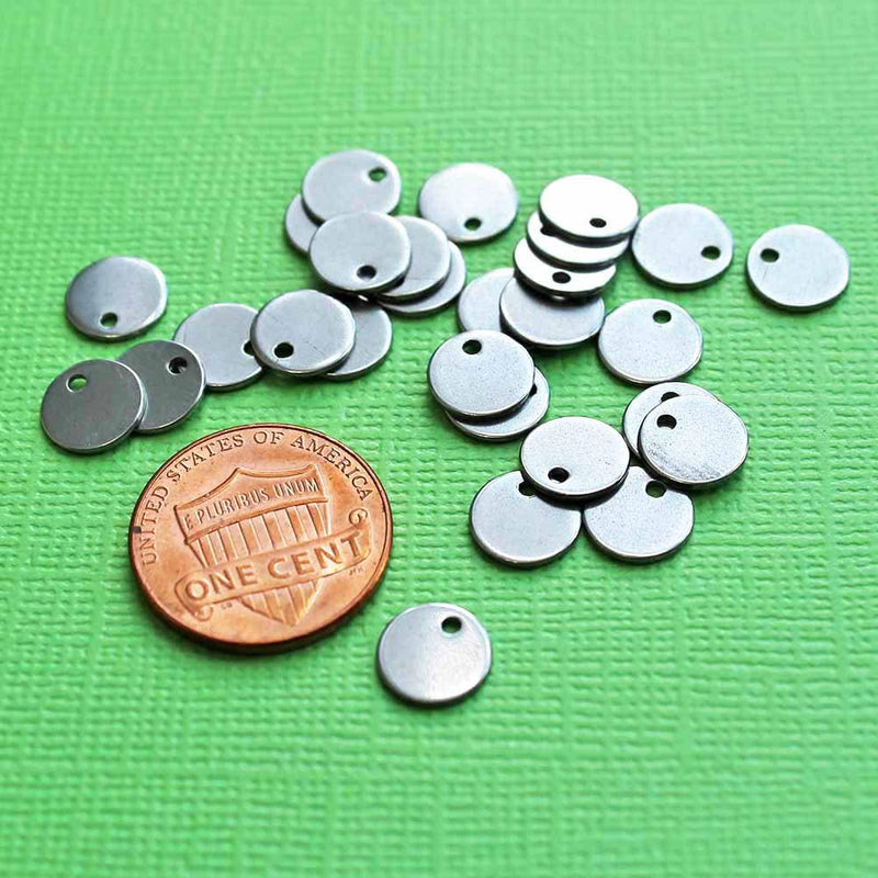 Circle Stamping Blanks - Stainless Steel - 8mm - 10 Tags - MT006