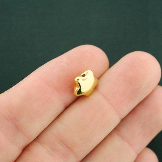 Star Spacer Beads 10mm x 3mm - Gold Tone - 10 Beads - GC1276