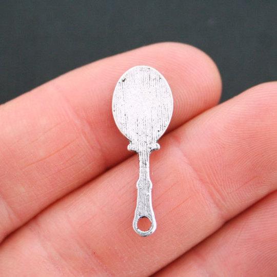 10 Tennis Racket Antique Silver Tone Charms - SC573