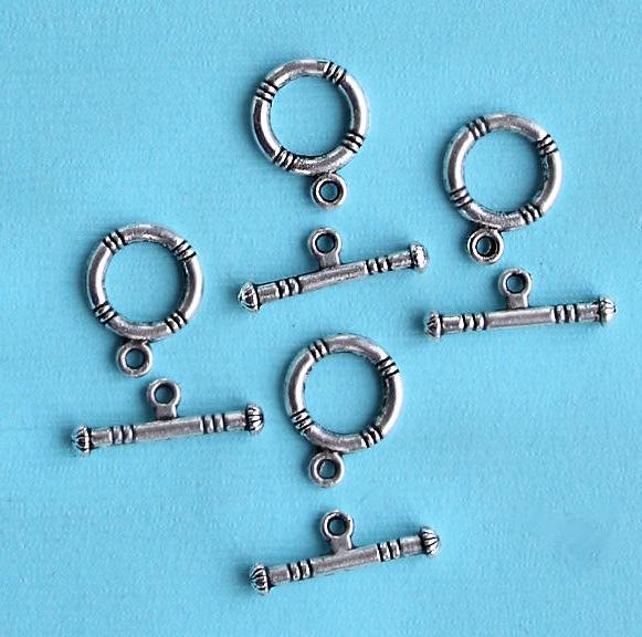 Fermoirs à bascule argentés 16 mm x 12 mm - 10 ensembles 20 pièces - FF251