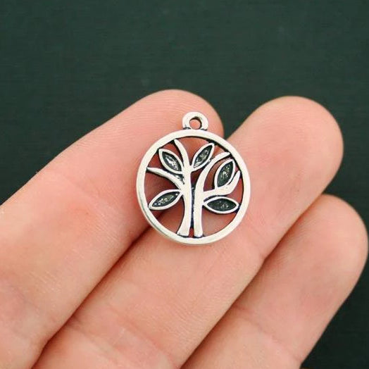 10 Tree of Life Antique Silver Tone Charms - SC2236