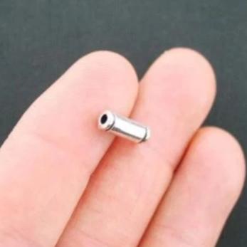 Tube Spacer Beads 12mm x 4mm - Silver Tone - 10 Beads - SC5418