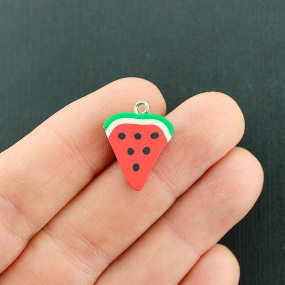 10 Watermelon Slice Polymer Clay Charms 2 Sided - E713