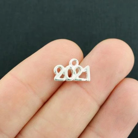 SALE 10 Year 2021 Silver Tone Charms - SC1478