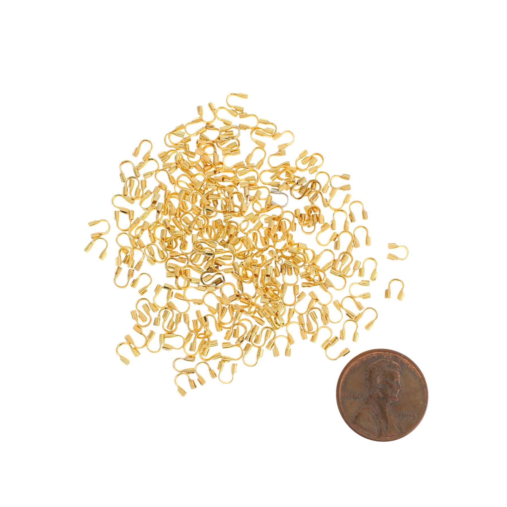 100 Wire Protectors Gold Tone Brass 4.5mm Wire Guardian - Z501