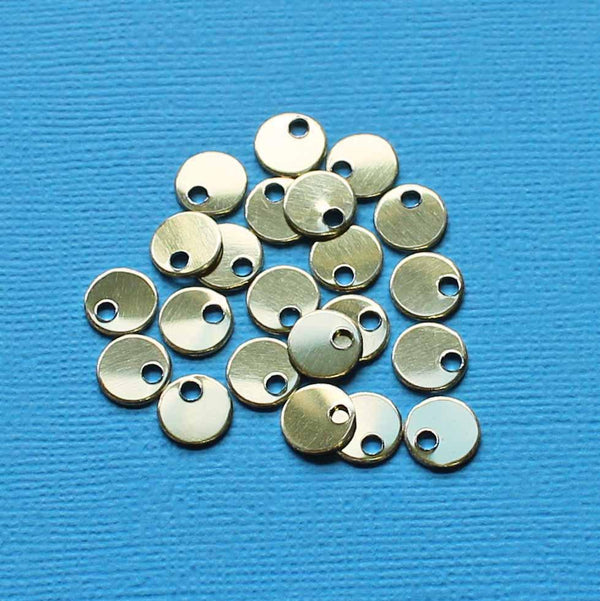 Ébauches d'estampage circulaires - Aluminium doré miroir - 8,9 mm - 100 étiquettes - MT331