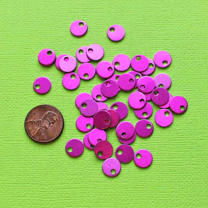 Circle Stamping Blanks - Pink Aluminum - 8.9mm - 100 Tags - MT333