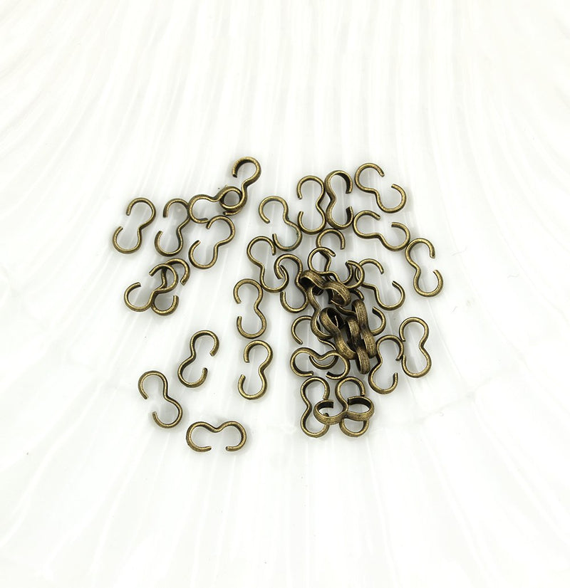 Embouts de cordon de connecteur à sertir ton bronze antique - 9 mm x 4 mm - 100 pièces - Z828