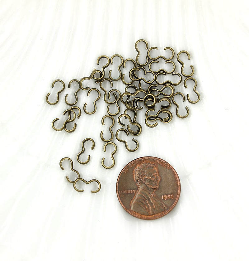 Embouts de cordon de connecteur à sertir ton bronze antique - 9 mm x 4 mm - 100 pièces - Z828