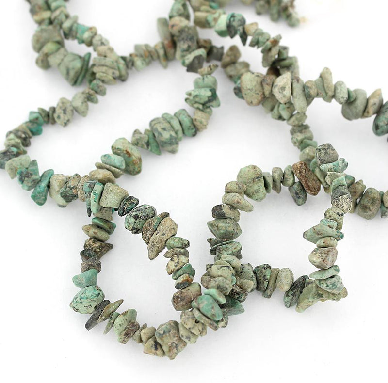 Chip Natural Howlite Beads 1mm - 12mm - Soft Green Earth Tones - 100 Perles - BD662