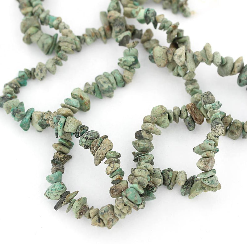 Chip Natural Howlite Beads 1mm - 12mm - Soft Green Earth Tones - 100 Beads - BD662