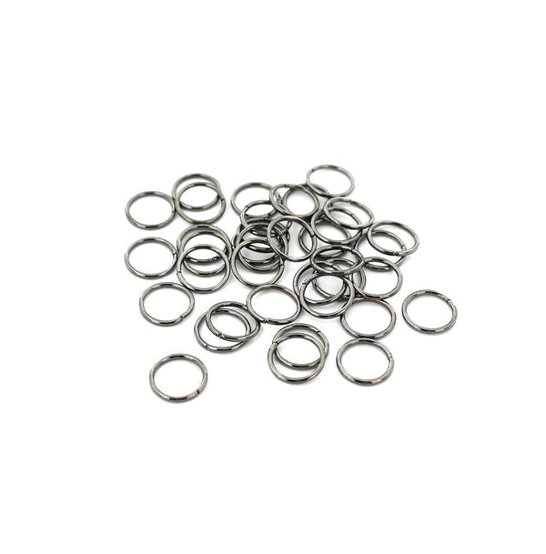 Gunmetal Tone Jump Rings 10mm x 1mm - Open 18 Gauge - 100 Rings - J170