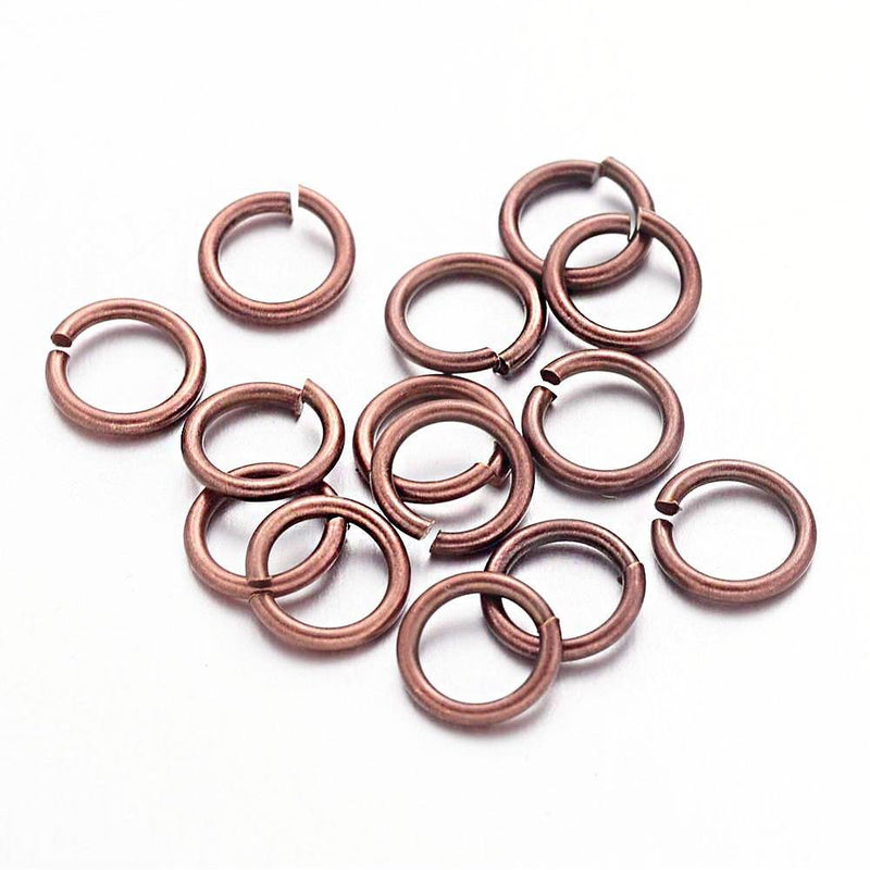 Copper Tone Jump Rings 7mm - Open 18 Gauge - 100 Rings - MT515