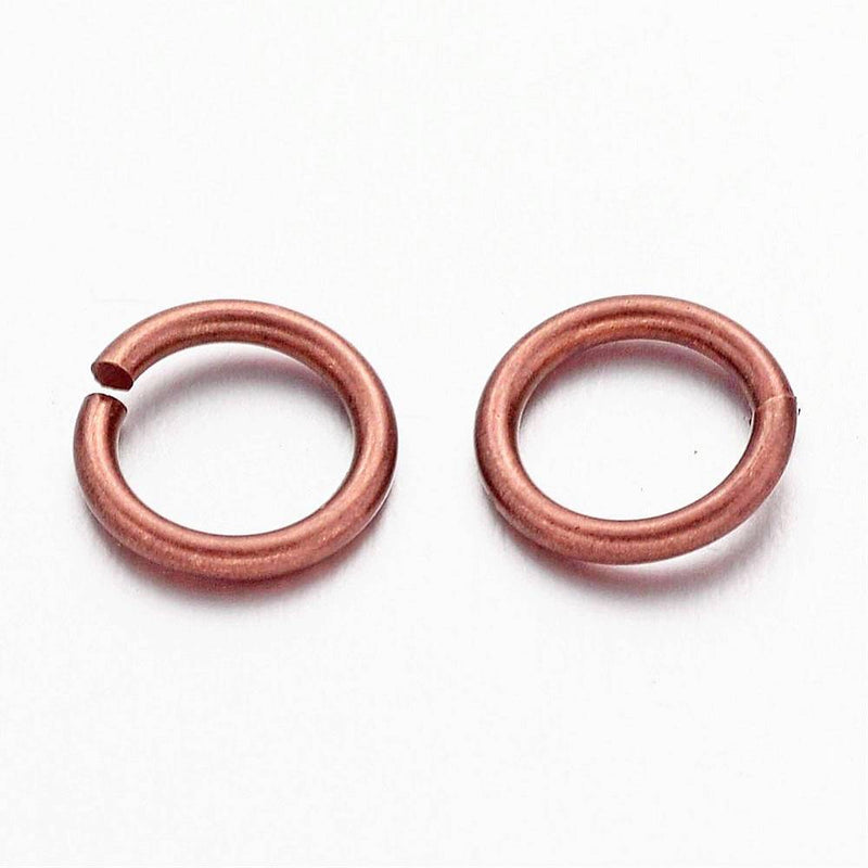 Copper Tone Jump Rings 7mm - Open 18 Gauge - 100 Rings - MT515