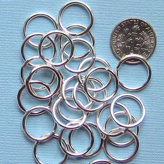 Silver Tone Jump Rings 14mm x 1.5mm - Open 15 Gauge - 100 Rings - J009