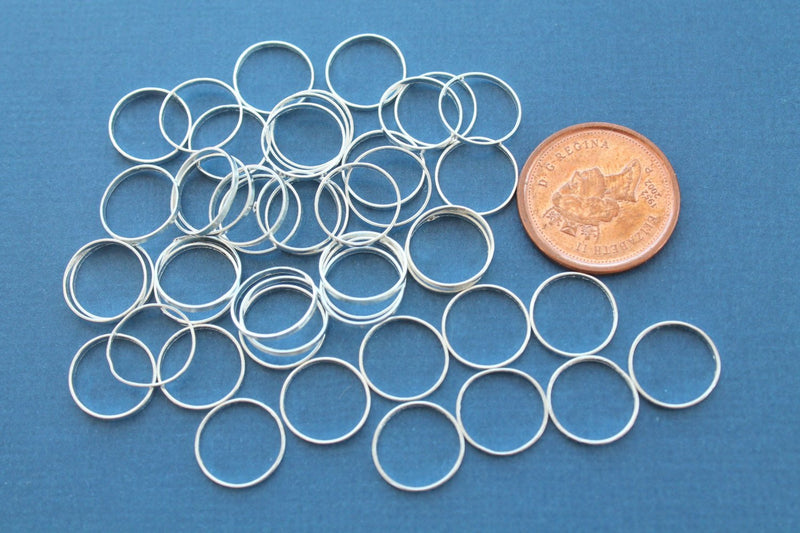 Silver Tone Jump Rings 12mm x 1mm - Closed 18 Gauge - 100 Rings - FD051