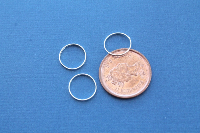 Silver Tone Jump Rings 12mm x 1mm - Closed 18 Gauge - 100 Rings - FD051