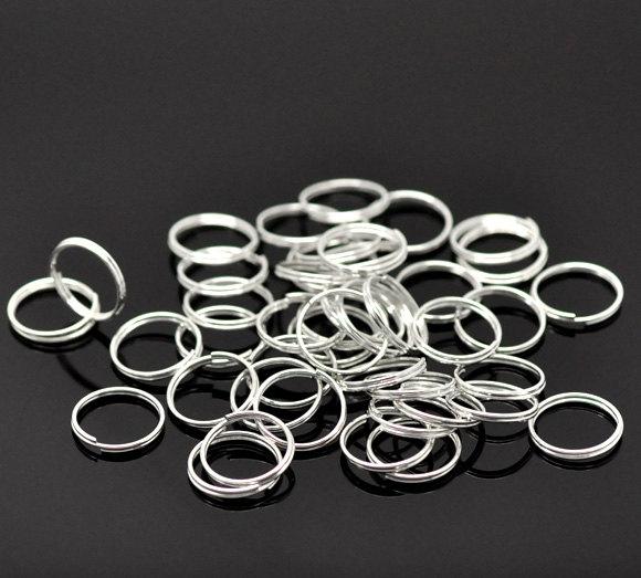 Silver Tone Split Rings 14mm x 0.7mm - Open 21 Gauge - 100 Rings - J054