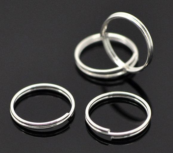 Silver Tone Split Rings 14mm x 0.7mm - Open 21 Gauge - 100 Rings - J054