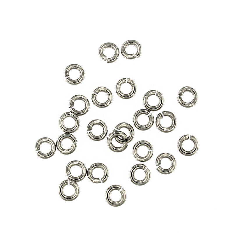 Stainless Steel Jump Rings 6mm x 1.5mm - Open 15 Gauge - 100 Rings - J155