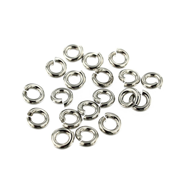 Stainless Steel Jump Rings 6mm x 1.5mm - Open 15 Gauge - 100 Rings - J155