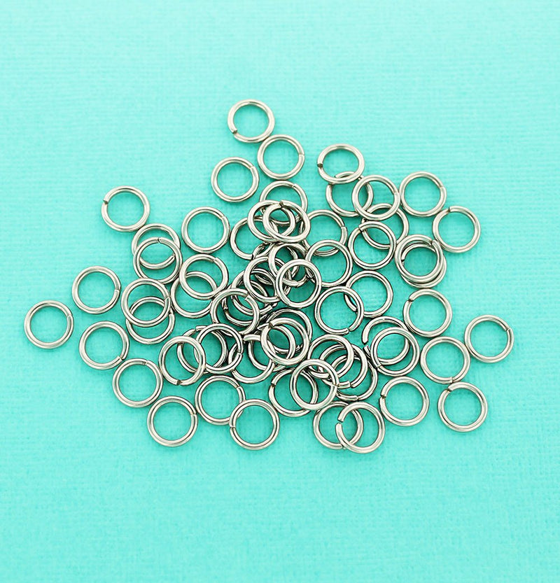 Stainless Steel Jump Rings 10mm x 1.5mm - Open 15 Gauge - 100 Rings - SS026