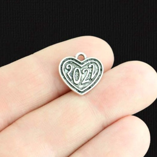 SALE 6 Year 2022 Antique Silver Tone Charms - SC1955