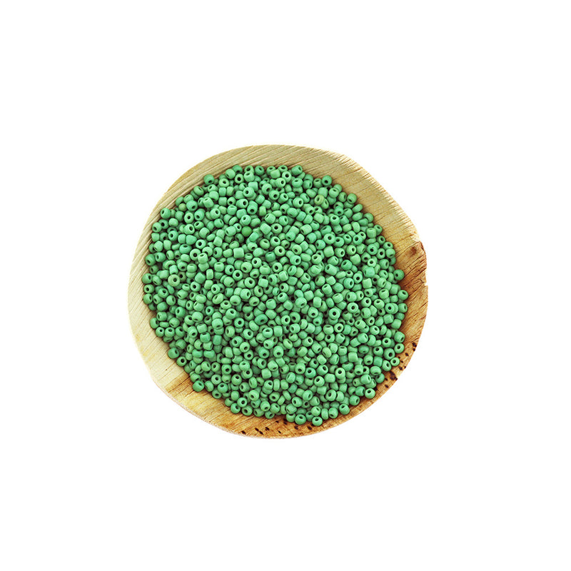 Seed Glass Beads 8/0 3mm - Green - 50g 1000 Beads - BD2224