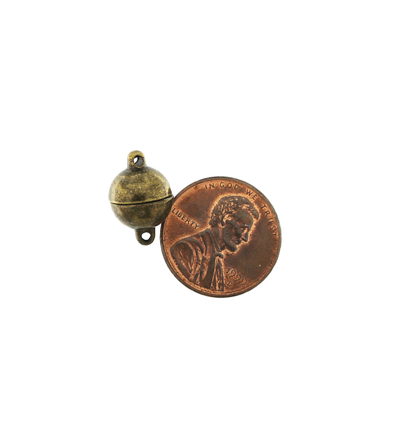 Antique Bronze Tone Magnetic Clasps - 14mm x 10mm - 2 Clasps 4 Pieces - FD672