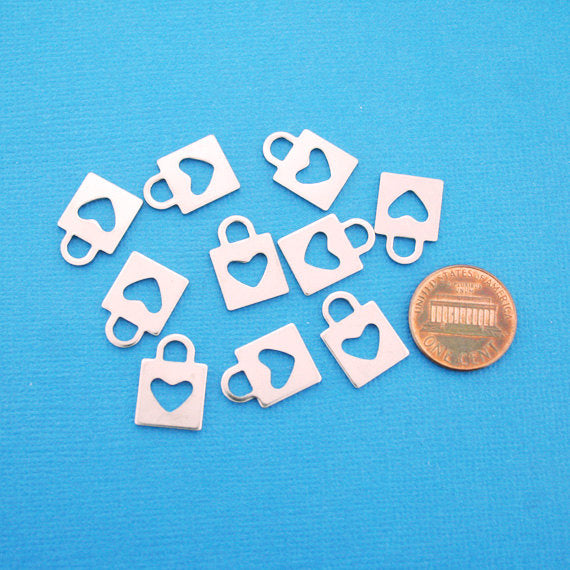 SALE Locket Stamping Blanks - Stainless Steel - 11mm x 16mm - 4 Tags - MT195