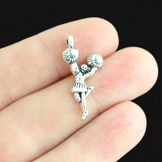 10 breloques de ton argent antique de pom-pom girl - SC115