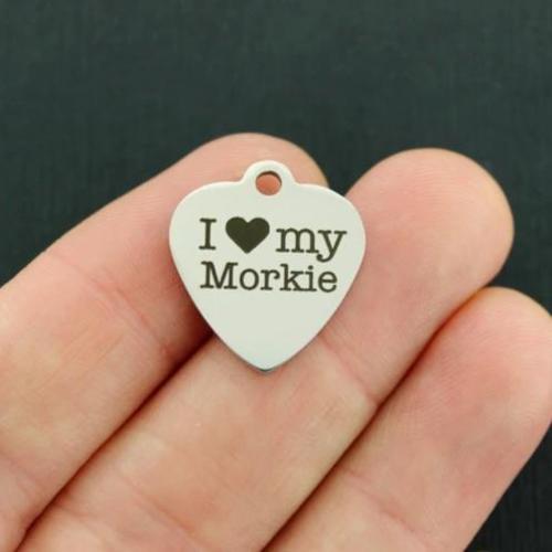 I Love My Morkie Stainless Steel Charms - BFS011-1096