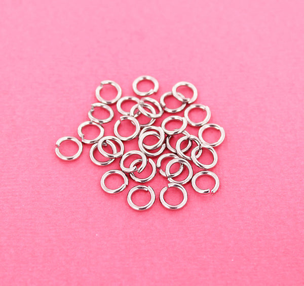 Stainless Steel Jump Rings 8mm x 1.5mm - Open 15 Gauge - 100 Rings - SS028