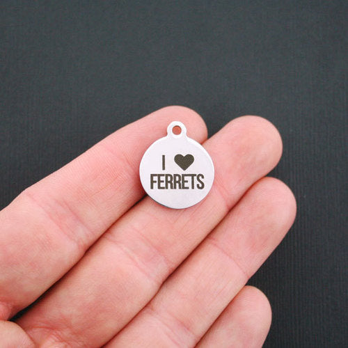 Ferrets Stainless Steel Charms - I love - BFS001-1100