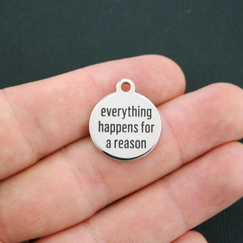 Fate Stainless Steel Charms - Everything happens for a reason - BFS001-0111